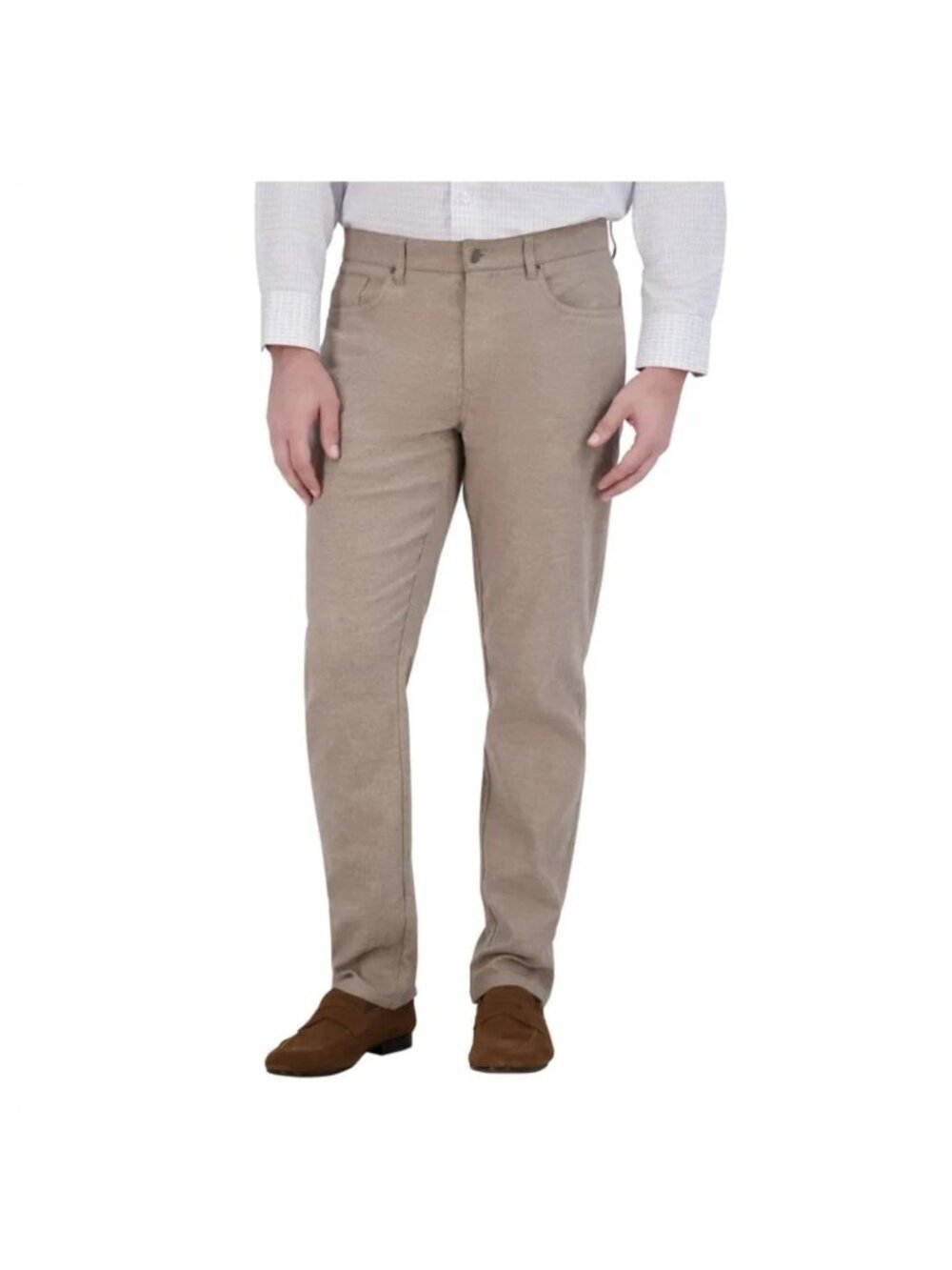 NWT Kirkland Signature Men's 40x32 Beige Brushed 5-Pocket Pants Stretch Comfort